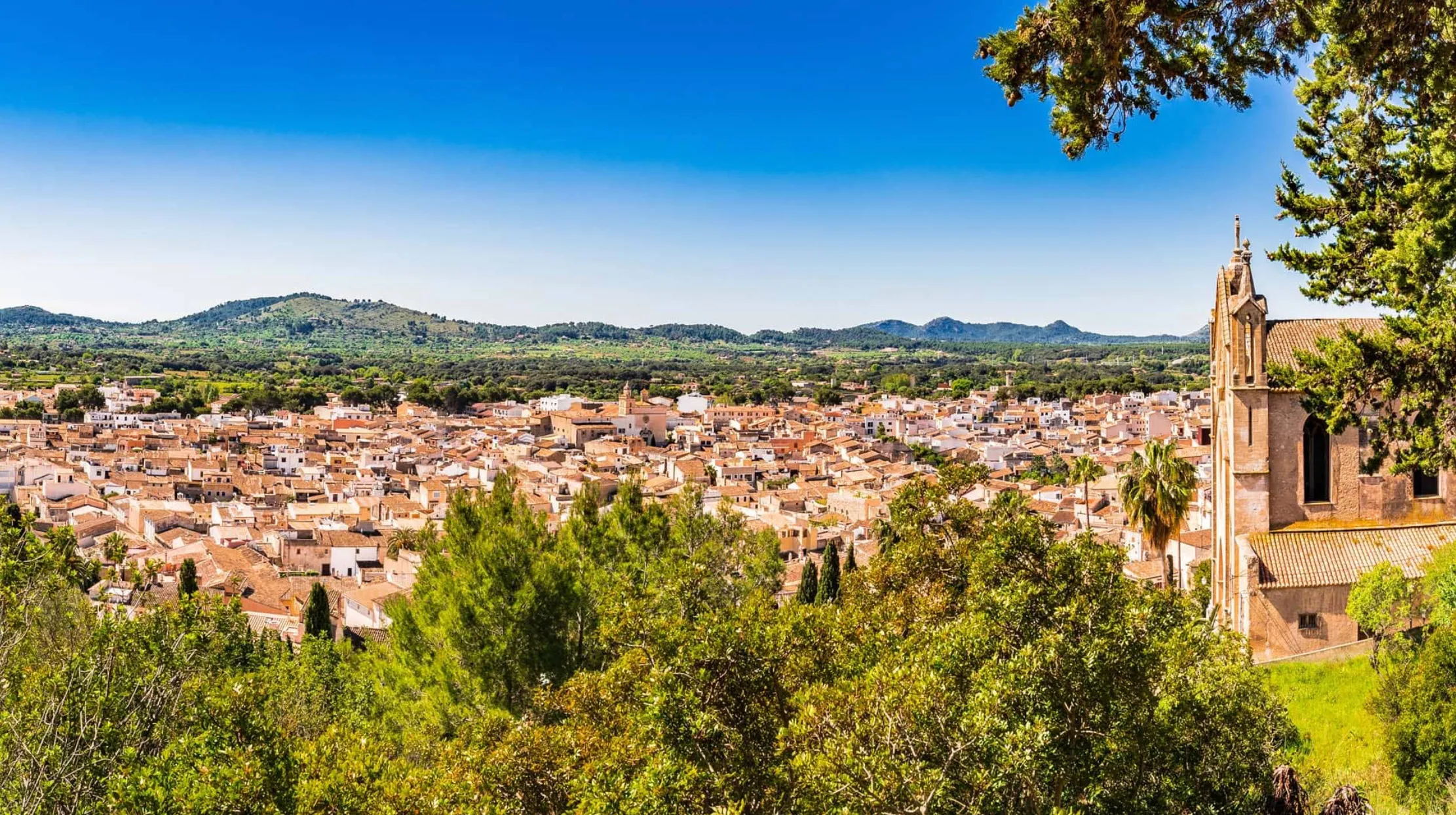 View over Artà and the surrounding countryside